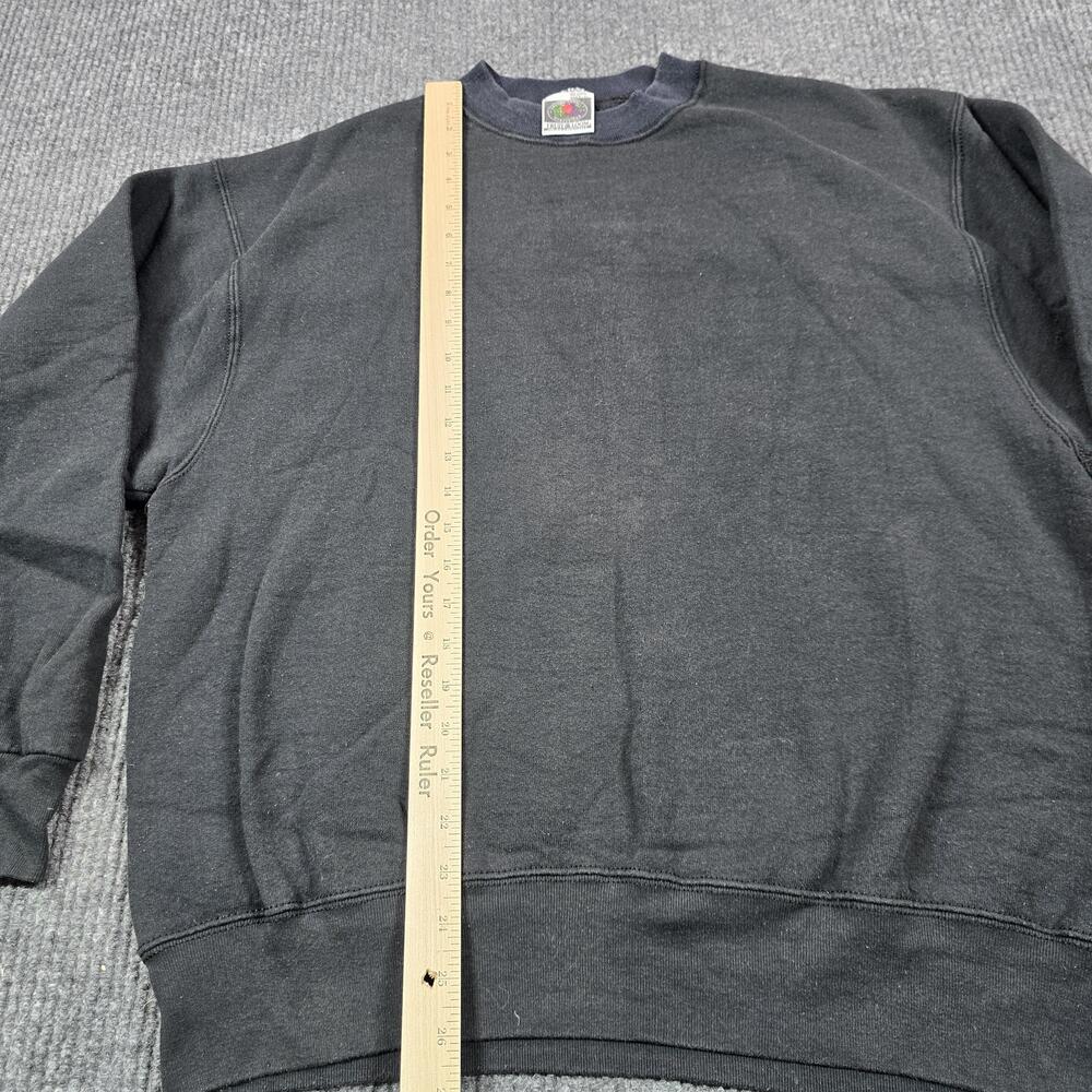 Vintage Fruit Of The Loom Sweatshirt Mens Large Black Heavyweight Crewneck USA - Picture 7 of 9